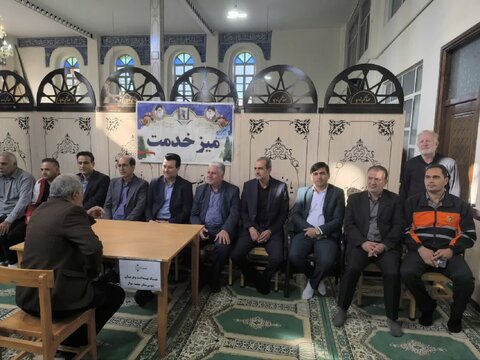 بیله سوار| بمناسبت گرامیداشت هفته بسیج برقراری میز خدمت مستقر در محل اقامه نماز جماعت