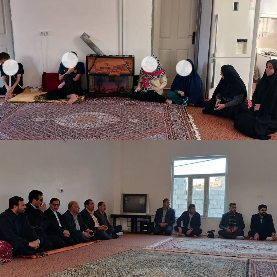 انگوت| دیدار مسئولان شهرستان انگوت با یک خانواده چهار معلوله
