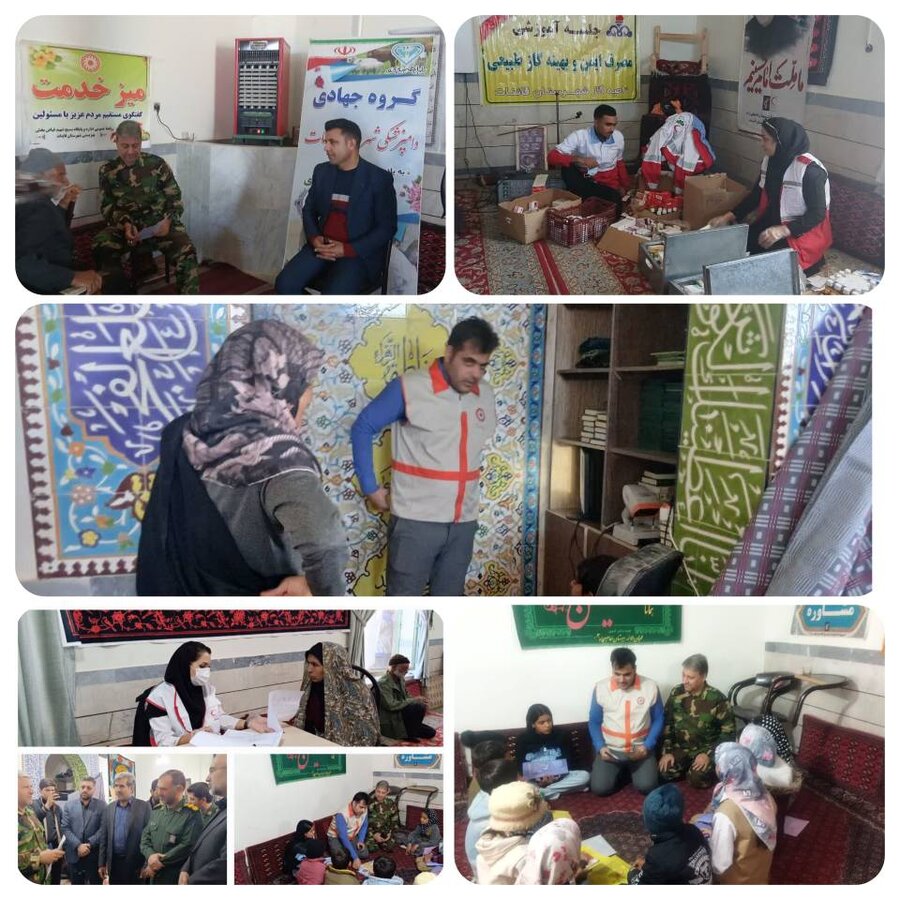 حضور گروه جهادی شهید فیاض بخش در رزمایش جهادی فاطمی ۵ در روستای بیدمشک قاین