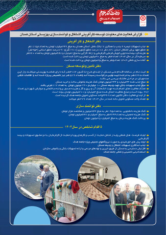 پوستر | گزارش فعالیت های معاونت توسعه کارآفرینی اشتغال و توانمندسازی بهزیستی استان همدان