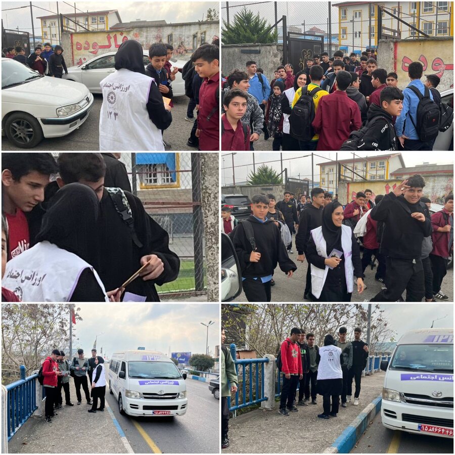 بندر انزلی /توزیع بسته های آموزشی بین دانش آموزان مدارس

