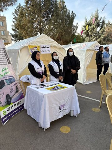 حضور کارشناسان اورژانس اجتماعی و تیم محب در مانور زلزله مدرسه دخترانه  فرزانگان