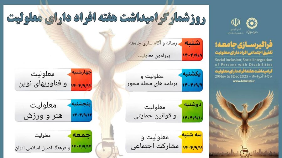اینفوگرافیک/ روز شمار گرامیداشت هفته افراد دارای معلولیت