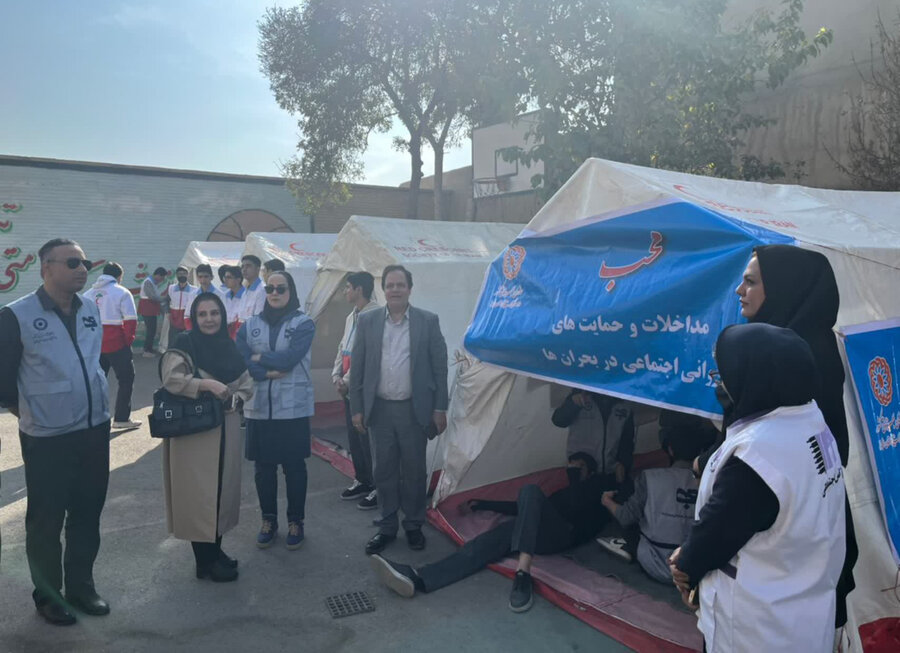 برگزاری بیست‌وهفتمین مانور سراسری زلزله و ایمنی مدارس با حضور تخصصی تیم‌های محب و اورژانس اجتماعی بهزیستی البرز