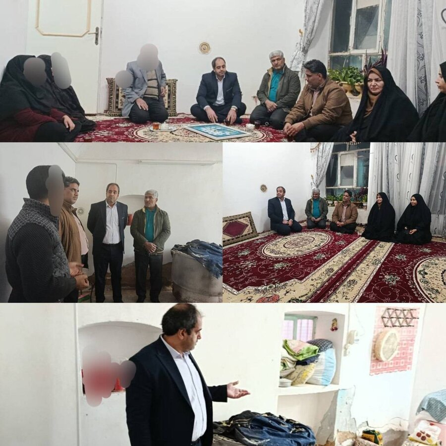 بشرویه/بازدید شبانه رئیس بهزیستی بشرویه از منزل توانیابان تحت پوشش