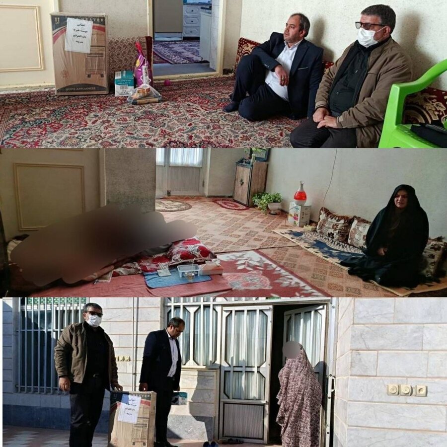 بشرویه/اهدای بخاری به جامعه هدف بهزیستی توسط مؤسسه باب‌الحوائج(ع)