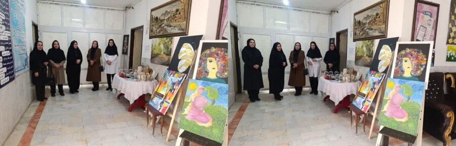 نمایشگاه و آثار هنری مددجویان مرکز شبانه روزی در چهارمحال و بختیاری