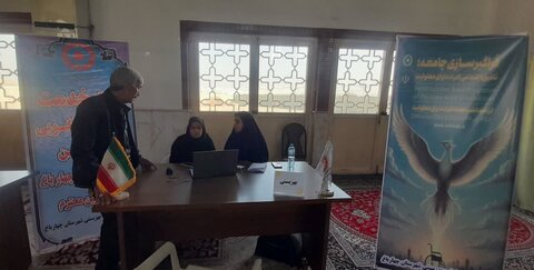 برگزاری میز خدمت اداره بهزیستی شهرستان چهارباغ در مصلی نماز جمعه