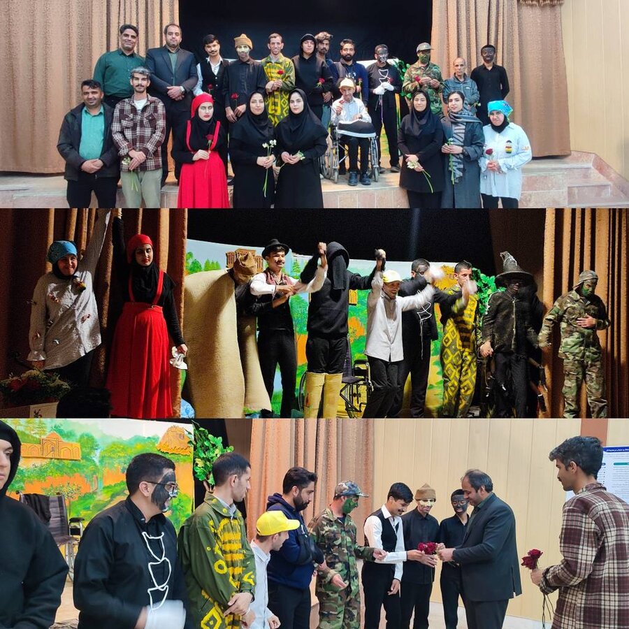 بشرویه/اجرای نمایش «یک جفت کفش» توسط توان‌یابان مرکز کیهان