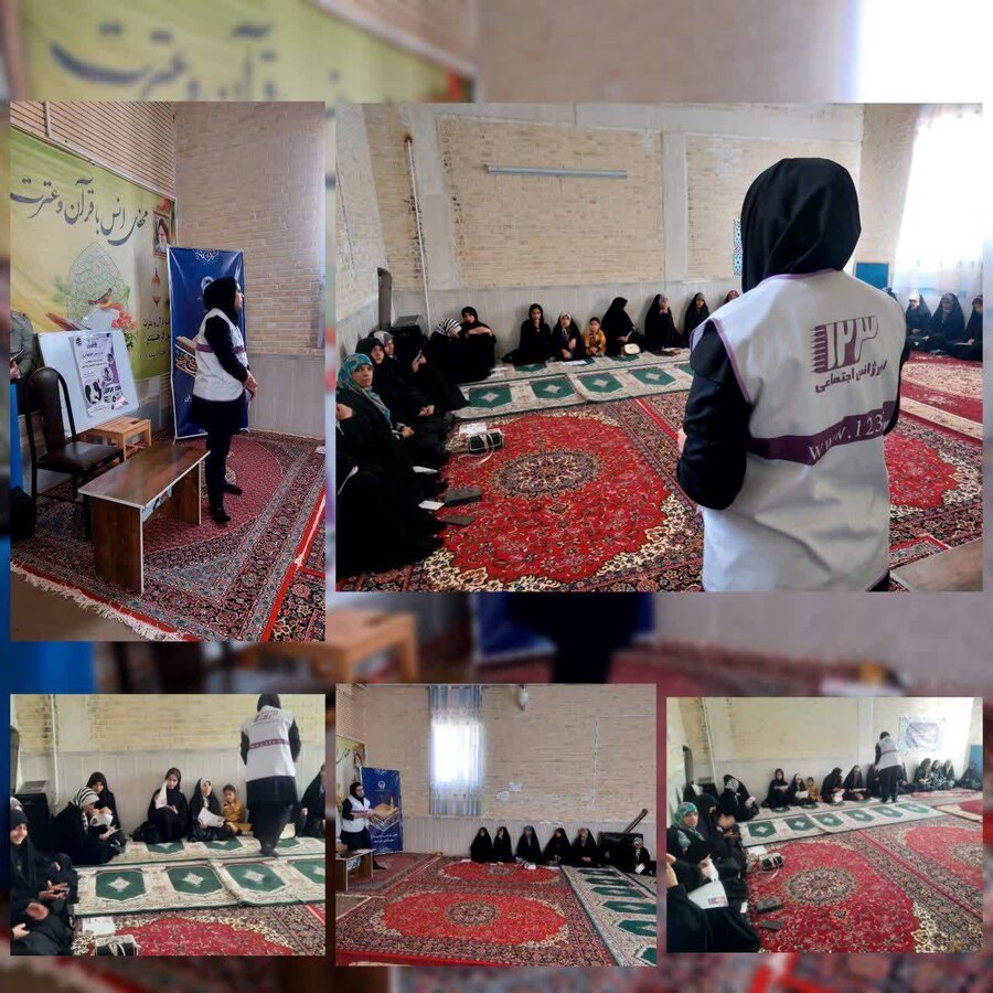 خوسف/برگزاری جلسه هم‌اندیشی صمیمی کارشناسان اورژانس اجتماعی با جمعی از دختران و دانش‌آموزان