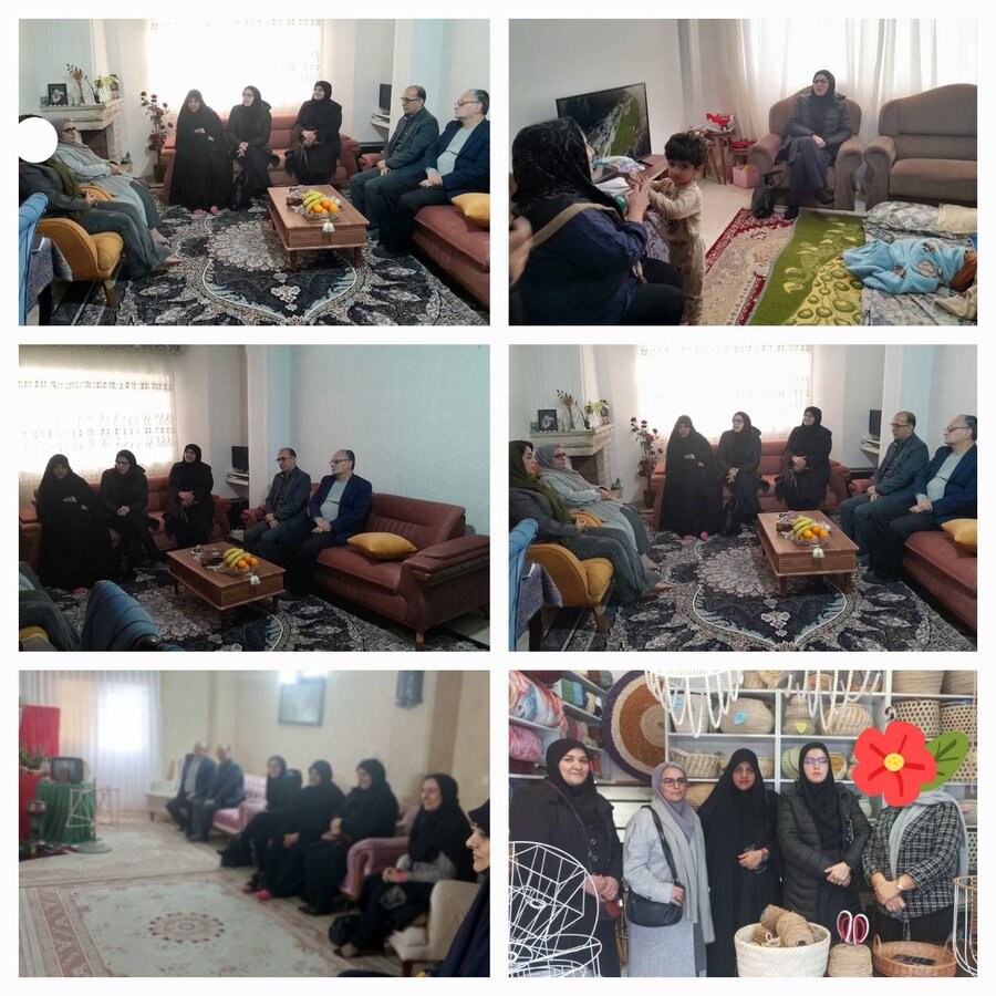 بازدید مسئولان بهزیستی کشور و استان از منازل و طرح‌های حمایتی بانوان سرپرست خانوار در قائم‌شهر