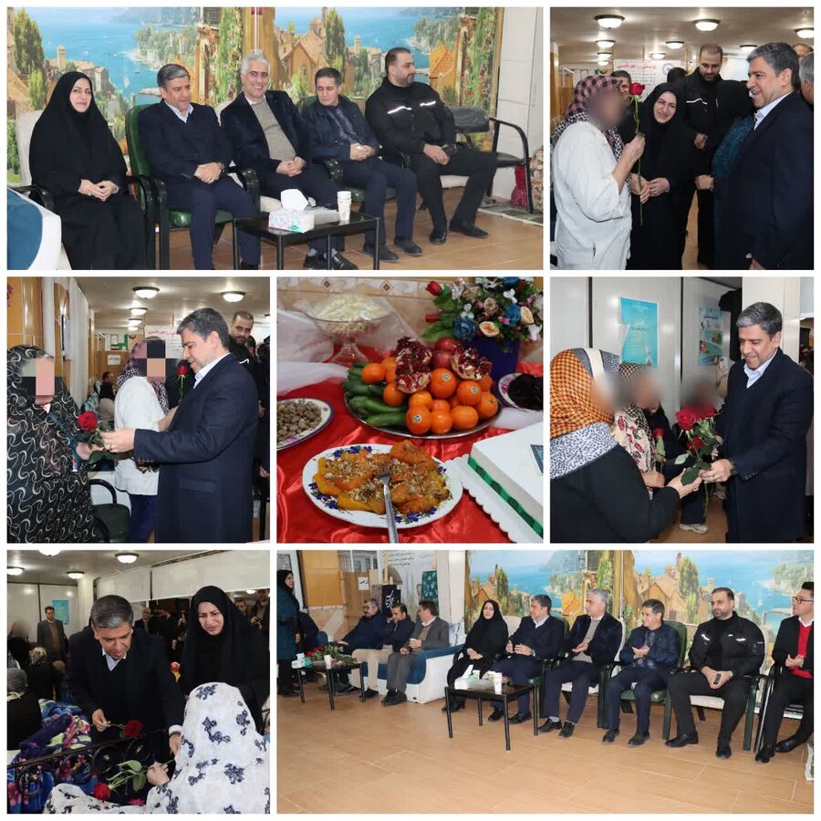 بازدید استاندار اردبیل از مرکز سالمندان "امید مادر" همزمان با شب یلدا