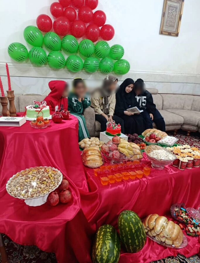 برگزاری مراسم شب یلدا در مرکز شبانه‌روزی کودکان بی‌سرپرست بهزیستی شهرستان شوشتر