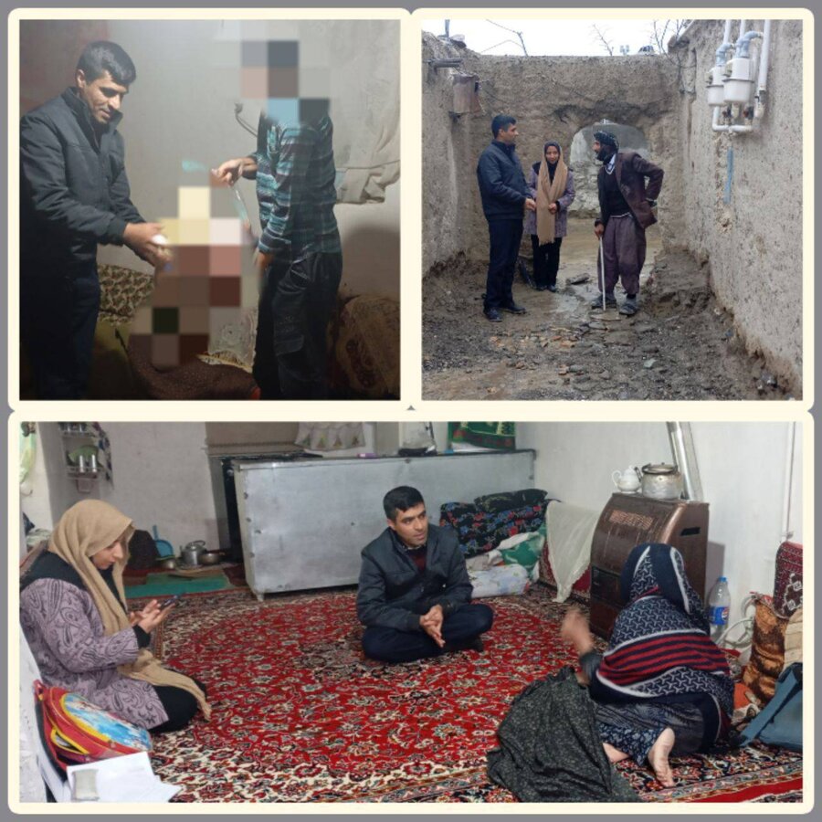 بازدید مدیر مرکز بهزیستی +زندگی بخش درح و مددکار آن از مددجویان روستاهای کلاته مصیب و دربلوند