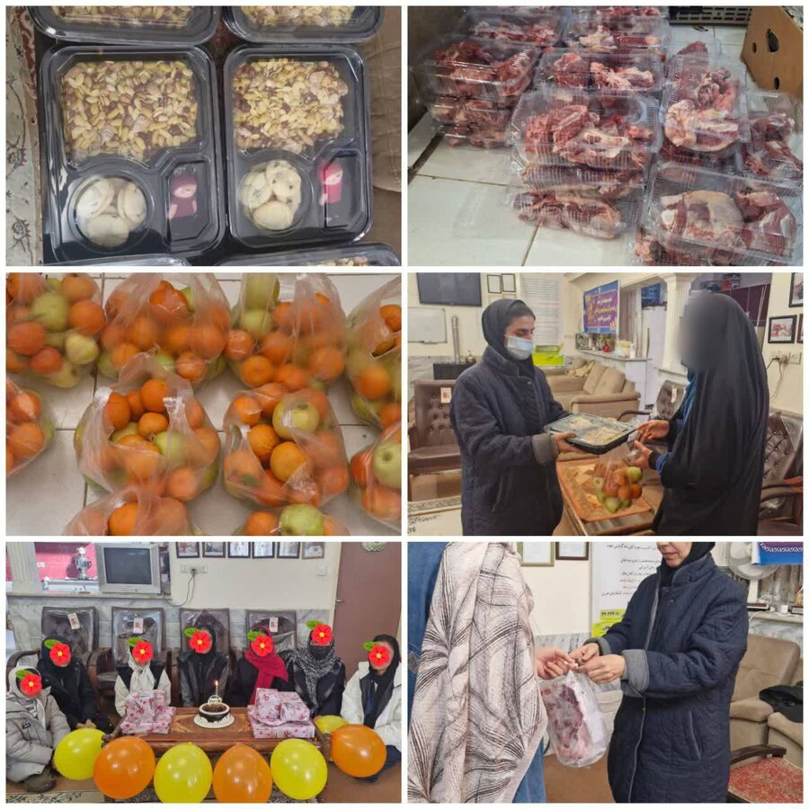  توزیع سبد یلدایی بین خانواده های تحت حمایت مرکز ندای مهر