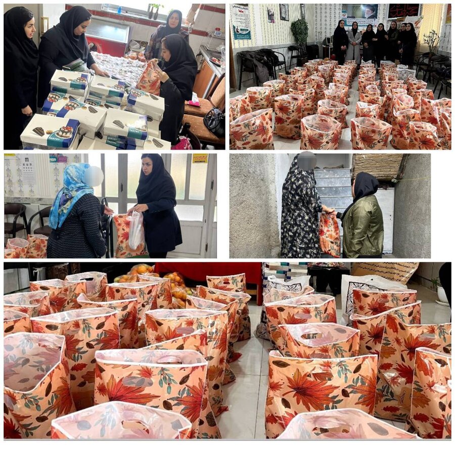 گلوگاه | توزیع ۱۲۰ بسته یلدایی میان جامعه هدف بهزیستی گلوگاه در راستای اجرای پویش چله‌شو 