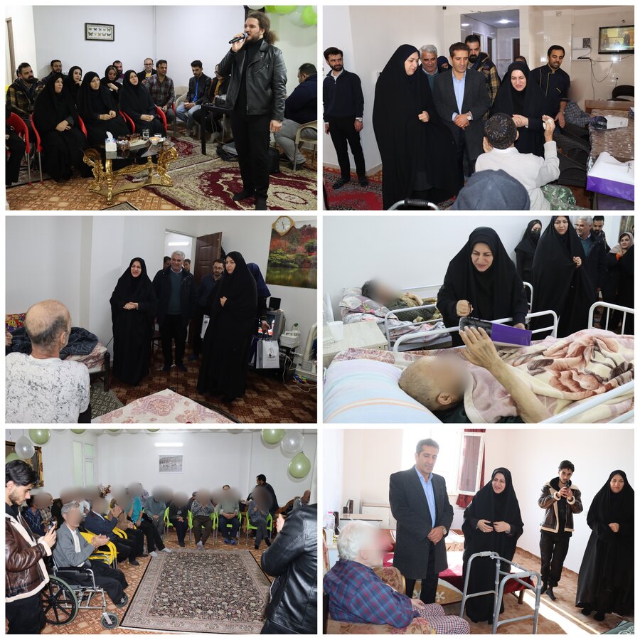 بازدید مسئولان استانی از مراکز توانبخشی و نگهداری سالمندان به مناسبت روز پدر و روز مددکار