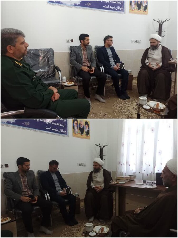 دیدار سرپرست بهزیستی شهرستان عشق‌آباد با امام جمعه و مسئولان نهادهای مذهبی و نظامی