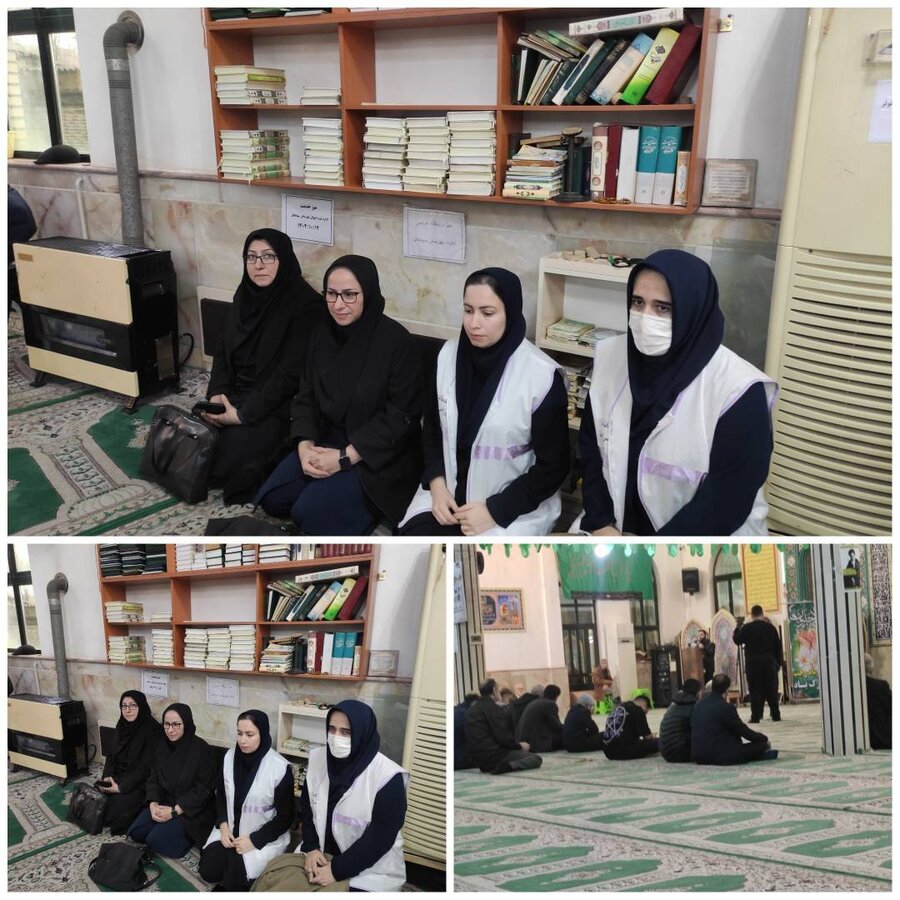  سیاهکل /حضور مسئولین بهزیستی و کارکنان اورژانس اجتماعی در میز خدمت مصلی نماز جمعه