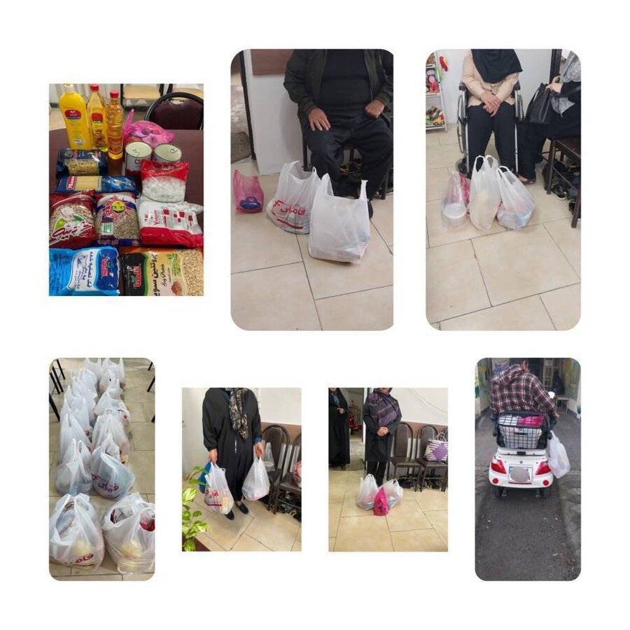  لاهیجان /توزیع سبد کالا توسط خیرین در بین جامعه هدف