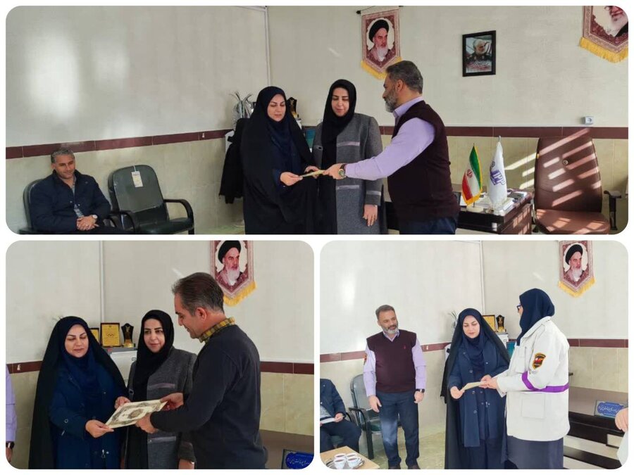 تجلیل رئیس بهزیستی شاهین دژ از مددکاران مرکز اورژانس اجتماعی۱۲۳ شهرستان