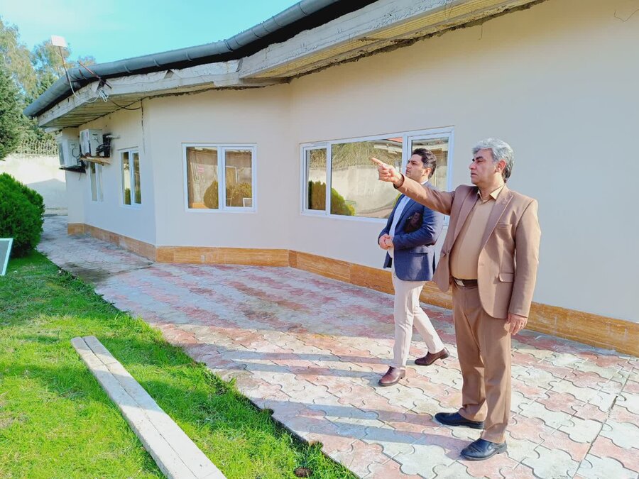 بازدید مدیران بهزیستی قم از امکانات رفاهی مجتمع شهید بهشتی خزرآباد
