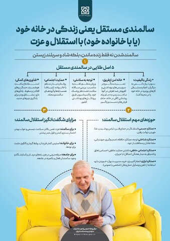 اینفوگرافیک | سالمندی مستقل یعنی زندگی در خانه خود (یا با خانواده خود) با استقلال و عزت