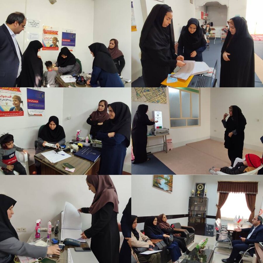بازدید کارشناسان ستادی حوزه توانبخشی از پایگاه غربالگری بینایی و شنوایی بشرویه