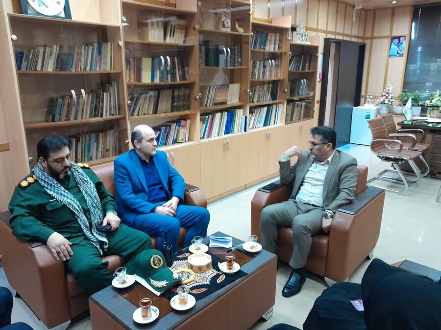 دیدار دکتر رضا جعفری مدیرکل بهزیستی گیلان با فرماندار و فرمانده سپاه شهرستان فومن