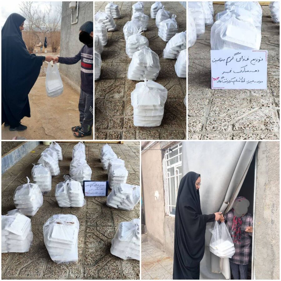 دهه فجر گرامی باد/توزیع ۲۰۰ پرس غذای گرم بین مددجویان ومعلولین تحت پوشش