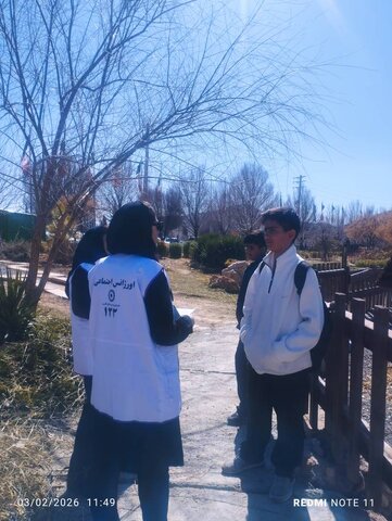 شیراز|حضور کارکنان اورژانس اجتماعی صدرا در اکو پارک صدرا و آگاه سازی و اطلاع رسانی جهت شرکت عموم در پویش سلام محله