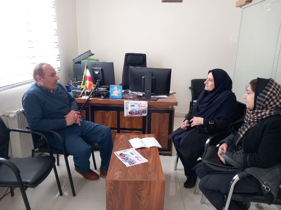 نمین| نشست مشترک رئیس اداره بهزیستی شهرستان نمین با رئیس اداره اوقاف و امور خیریه شهرستان نمین