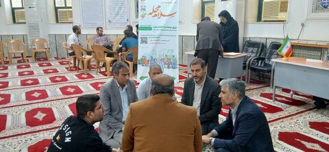 گراش| استقرار پایگاه پویش «سلام محله» همزمان با میز خدمت ادارات در بخش ارد شهرستان گراش با حضور امام جمعه، فرماندار،بخشدار و سایر مسئولین شهرستان