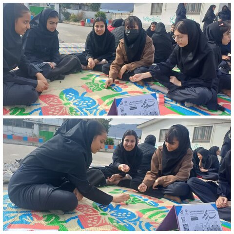 برگزاری بازی های بومی و محلی ( بازی یک قل دو قل) در پویش سلام محله با حضور دانش آموزان مدرسه شهید بهشتی شهرستان بندرگز 