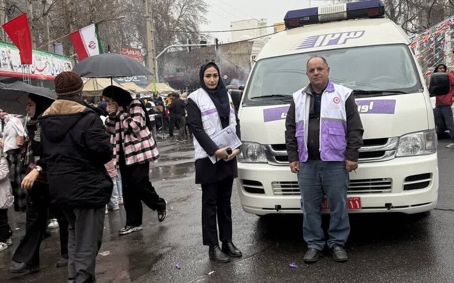 شهریار | استقرار تیم اورژانس اجتماعی بهزیستی شهرستان در مراسم نیمه شعبان