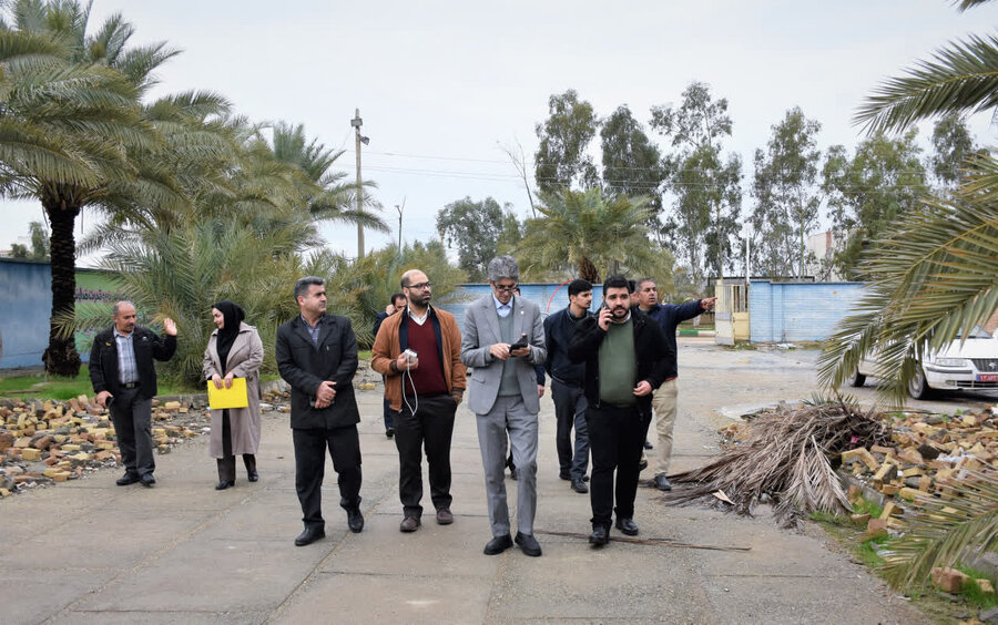 بازدید مدیرکل از ساختمان بمباران‌شده بهزیستی قصرشیرین