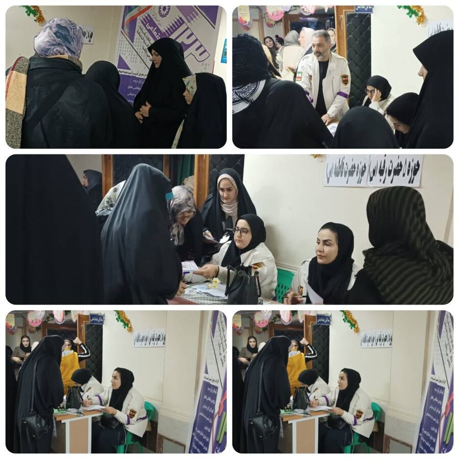 رئیس بهزیستی شاهین‌دژ و کارشناسان اورژانس اجتماعی در جشن نیمه‌شعبان در راستای پویش «سلام محله»