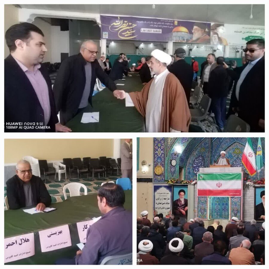 گنبد | میز خدمت  به مناسبت گرامیداشت دهه مبارک فجر انقلاب اسلامی درمحل مصلی نماز جمعه 