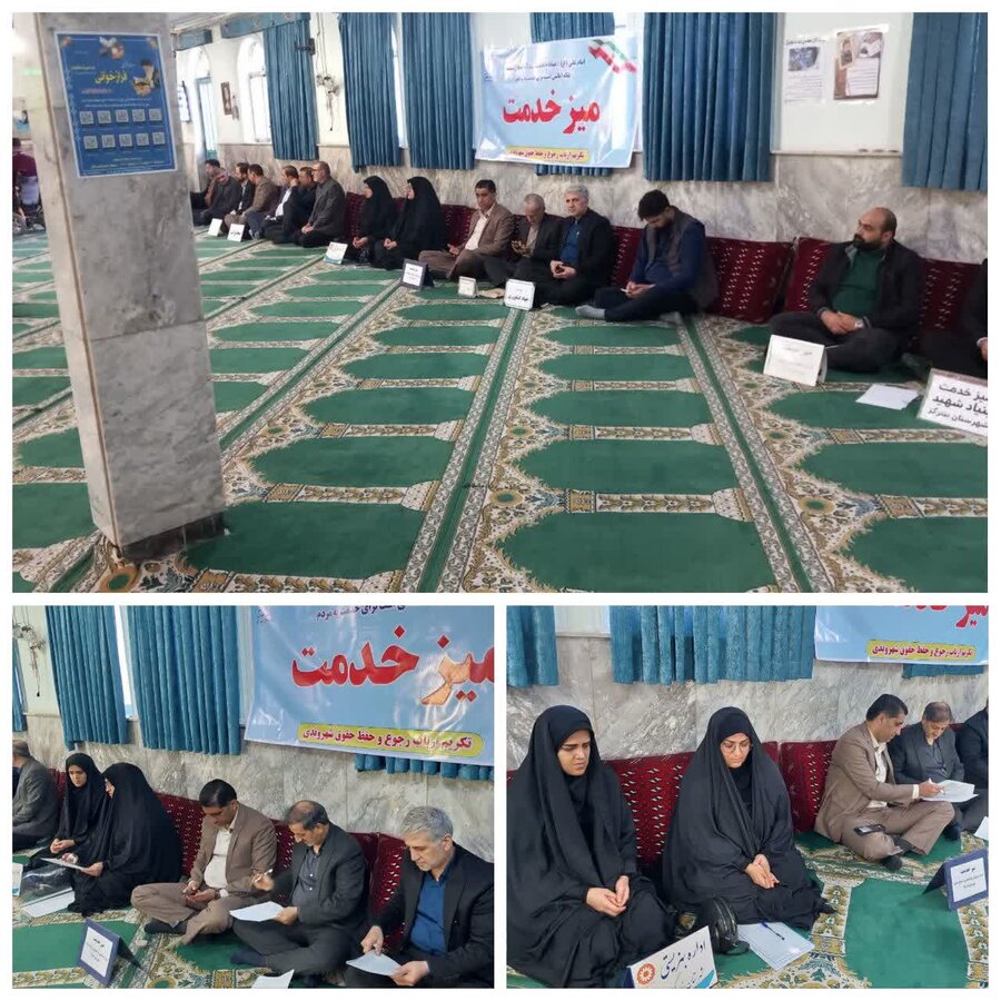 بندرگز | برگزاری میز خدمت همزمان با نماز جمعه به مناسبت دهه فجر