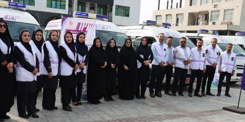 حرکت نمادین خودروهای اورژانس اجتماعی ۱۲۳ در بوشهر؛ تجلی خدمت‌رسانی به کرامت انسانی در دهه فجر