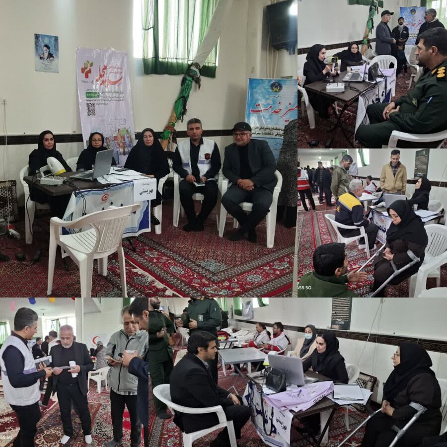 برگزاری میز خدمت جهادی بهزیستی در دهستان قینرجه رزن با رویکرد سلام محله