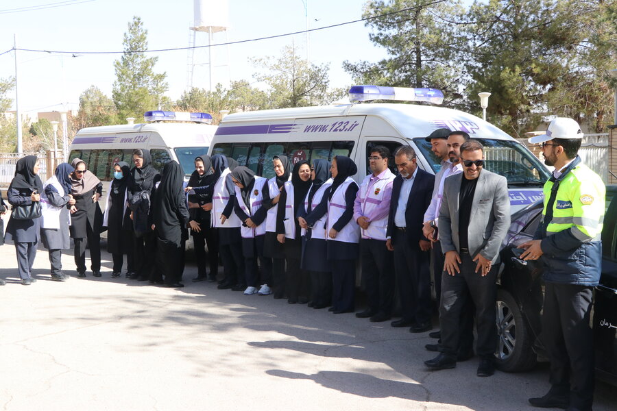 مانور موتوری خودروهای اورژانس(اورژانس پلیس ، اورژانس درمان ،اورژانس اجتماعی) استان کرمان برگزار شد