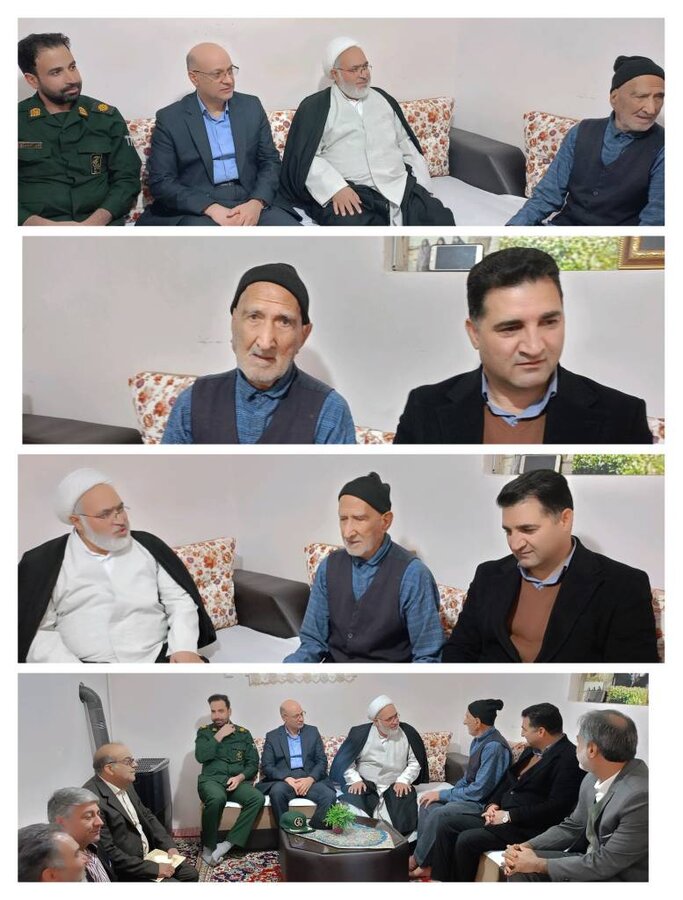 دهه فجر گرامی باد/دیدار مسئولان استان و شهرستان قاین و بخش با پدر بزرگوار شهید والامقام صفر کمالی