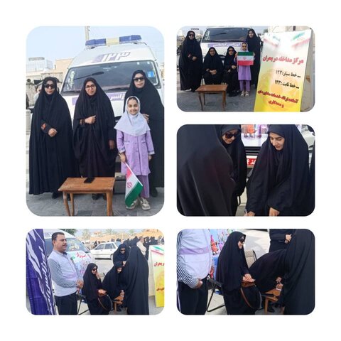 حضور پرشور کارکنان بهزیستی استان بوشهر در راهپیمایی ۲۲ بهمن؛ همگام با مردم و همراه با برپایی میز خدمت