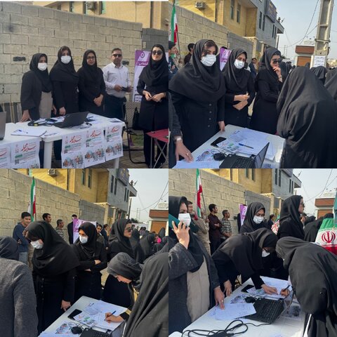 حضور پرشور کارکنان بهزیستی استان بوشهر در راهپیمایی ۲۲ بهمن؛ همگام با مردم و همراه با برپایی میز خدمت