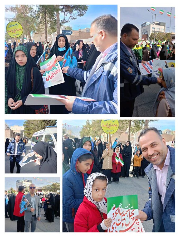 حضور پر رنگ و انقلابی اورژانس اجتماعی شهرستان بیرجند در مراسم راهپیمایی ۲۲بهمن