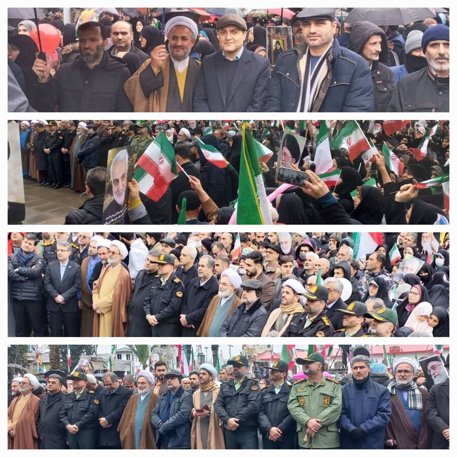 حضور مدیرکل و کارکنان بهزیستی گیلان در راهپیمایی باشکوه یوم الله ۲۲ بهمن
