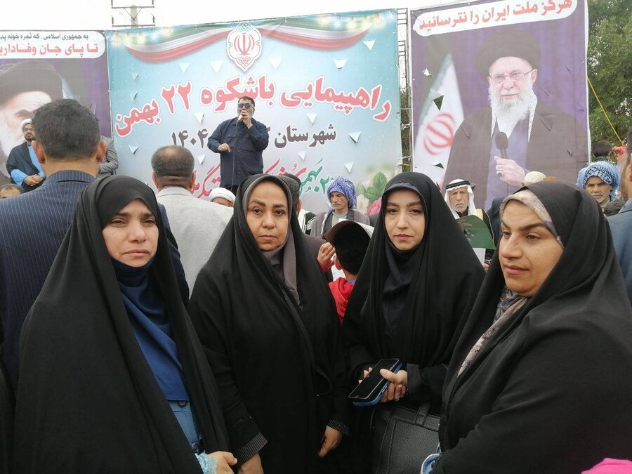 کارون|حضور کارکنان بهزیستی در راهپیمایی ۲۲ بهمن و مشارکت داوطلبان در پویش سلام محله