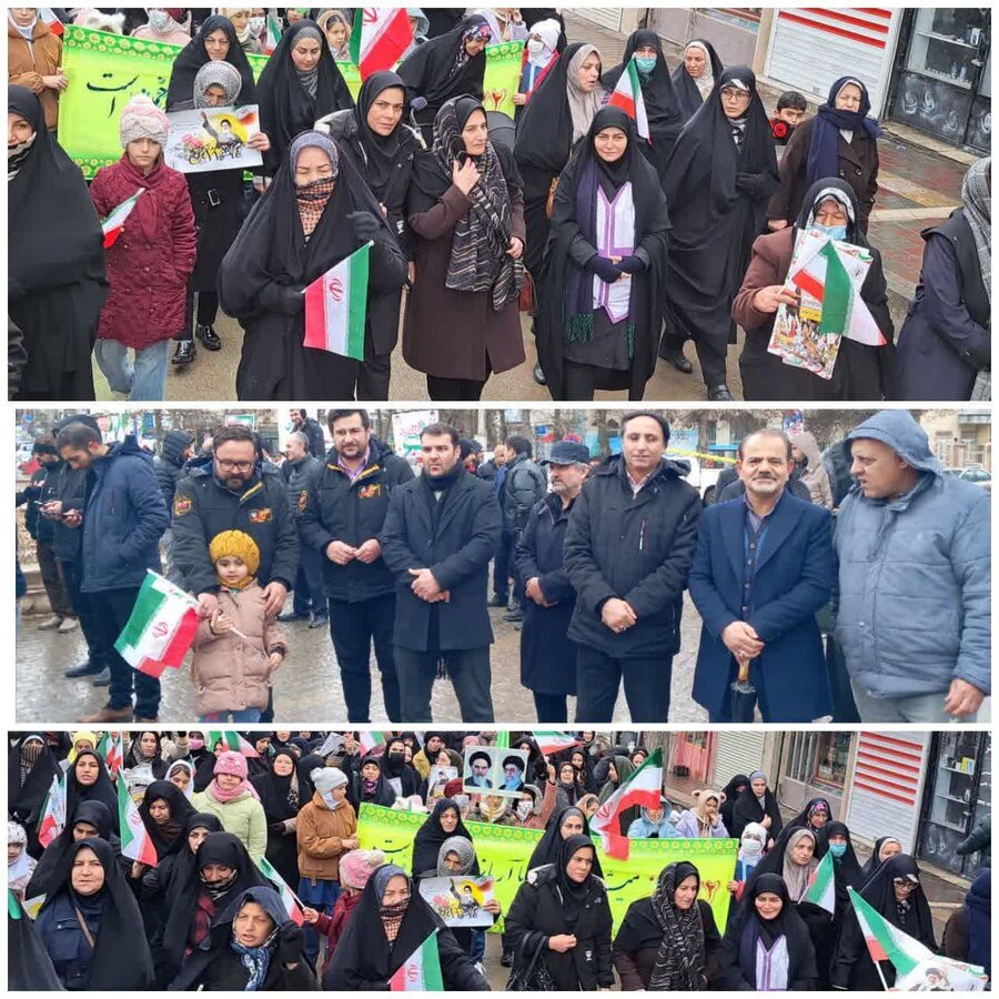 نمین| حضور کارمندان بهزیستی شهرستان نمین در راهپیمایی ۲۲ بهمن