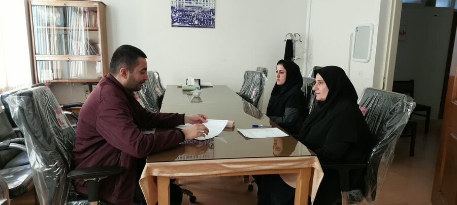 نمین| برگزاری جلسه مشترک اداره بهزیستی شهرستان نمین با مسئول بسیج سازندگی